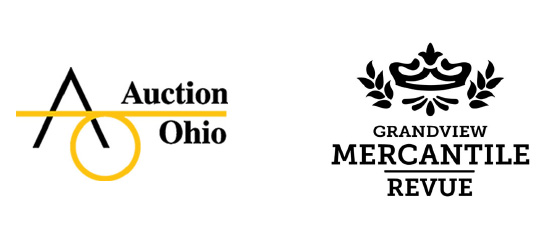 Logos of Auction Ohio and Grandview Mercantile Revue