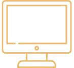 Gold outline icon of a desktop computer screen