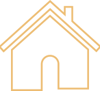 Minimal outline icon of a house with chimney